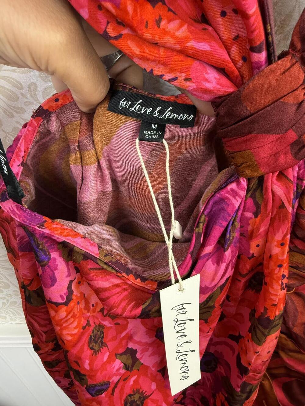 For Love & Lemons Red and Pink Cutout Rita Midi Dress - Size - Medium - NWT - Picture 6 of 8